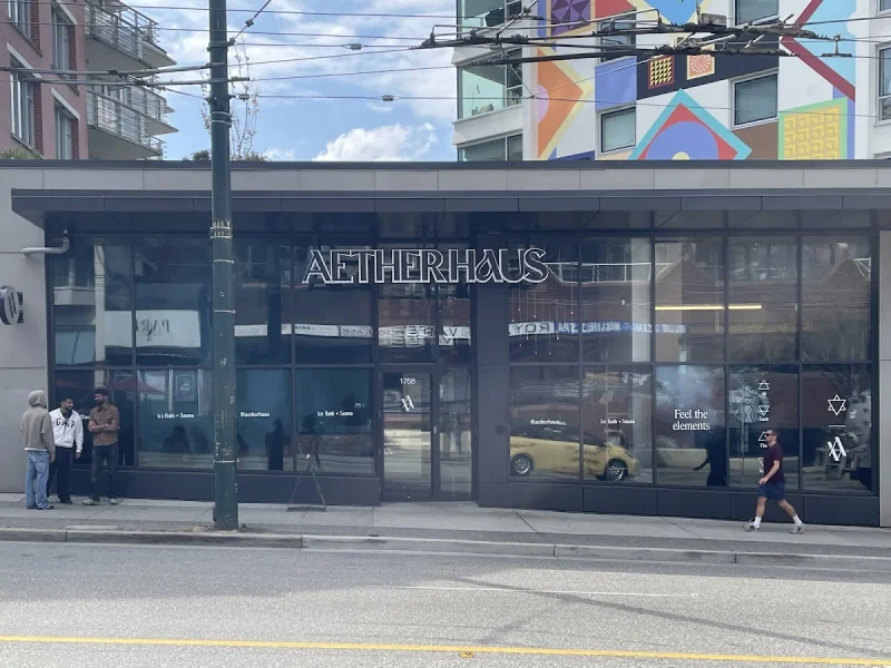 Street-facing exterior of AetherHaus wellness spa in Vancouver